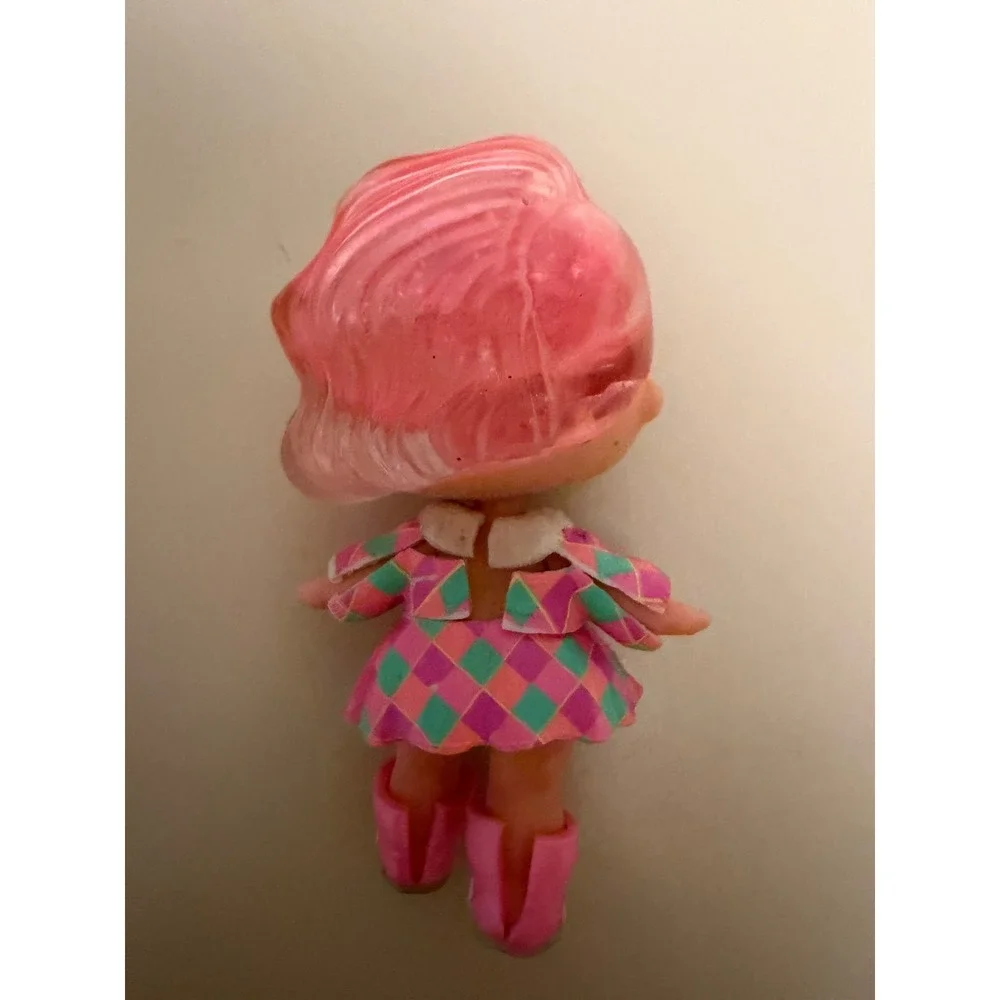 LOL Surprise Doll Pink Glitter Hair Diamond Pattern Dress Pink Boots Mini Figure